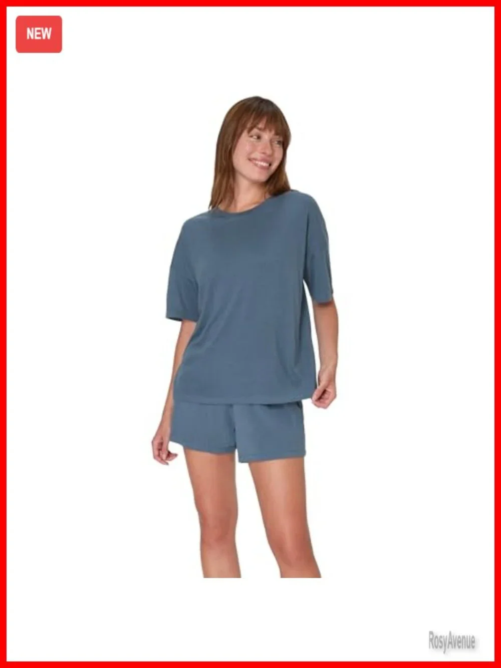 Women's Pajama Set - Cotton Blend - Short Sleeve - Lounge Shorts